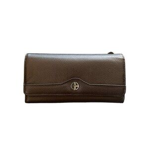 NWT Gianni Bernini black leather tri-fold Wallet